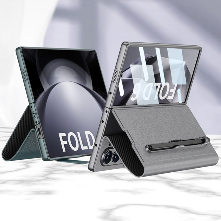 For Samsung Galaxy Z Fold6 GKK Integrated Flip Leather Case with Pen Slotm, Stylus Not Included