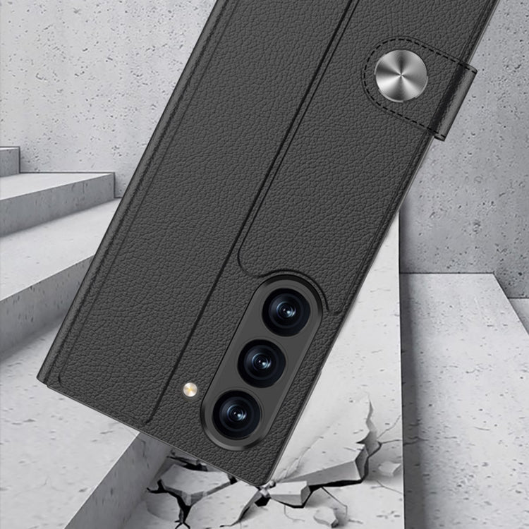For Samsung Galaxy Z Fold6 GKK Integrated Flip Leather Case with Pen Slotm, Stylus Not Included