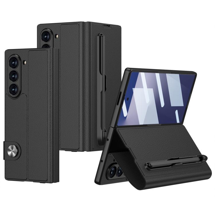 For Samsung Galaxy Z Fold7 5G GKK Integrated Flip Leather Case with Pen Slotm, Stylus Not Included