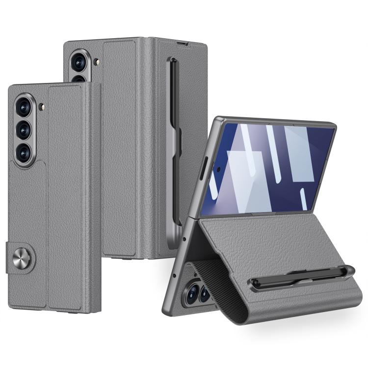 For Samsung Galaxy Z Fold7 5G GKK Integrated Flip Leather Case with Pen Slotm, Stylus Not Included