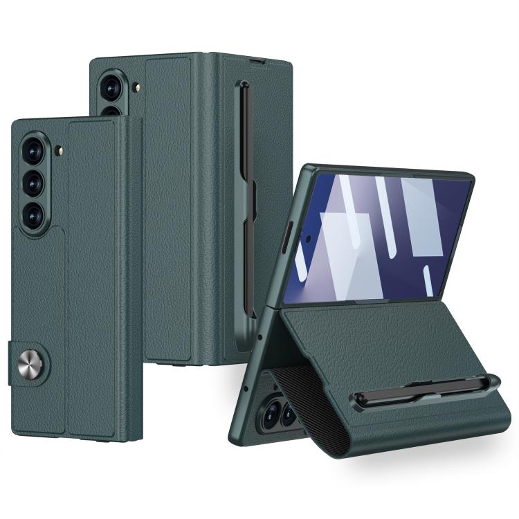 For Samsung Galaxy Z Fold7 5G GKK Integrated Flip Leather Case with Pen Slotm, Stylus Not Included