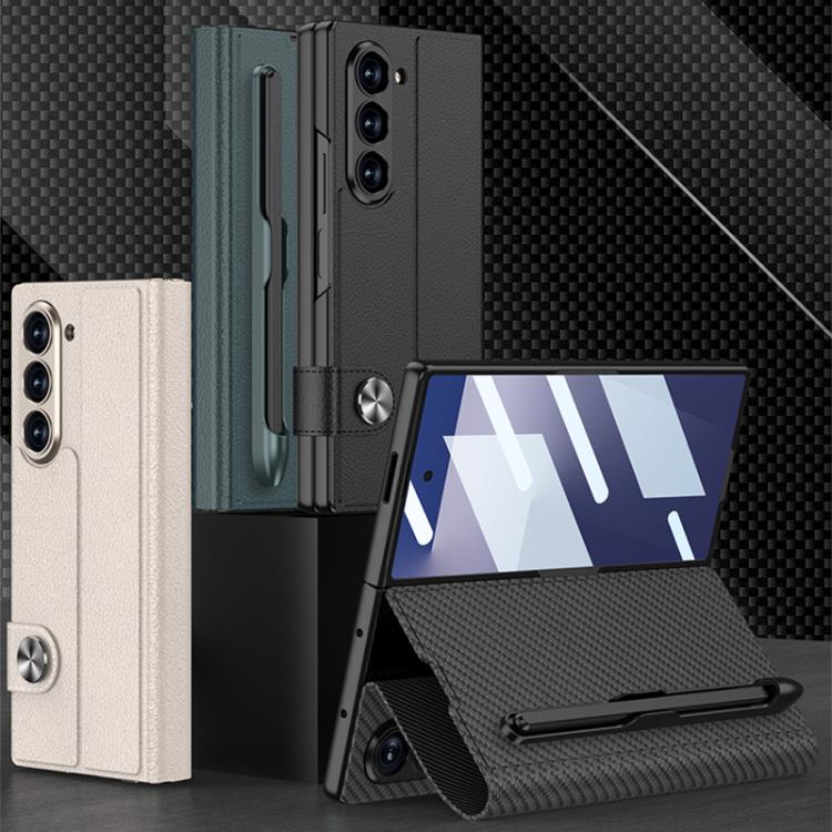 For Samsung Galaxy Z Fold7 5G GKK Integrated Flip Leather Case with Pen Slotm, Stylus Not Included