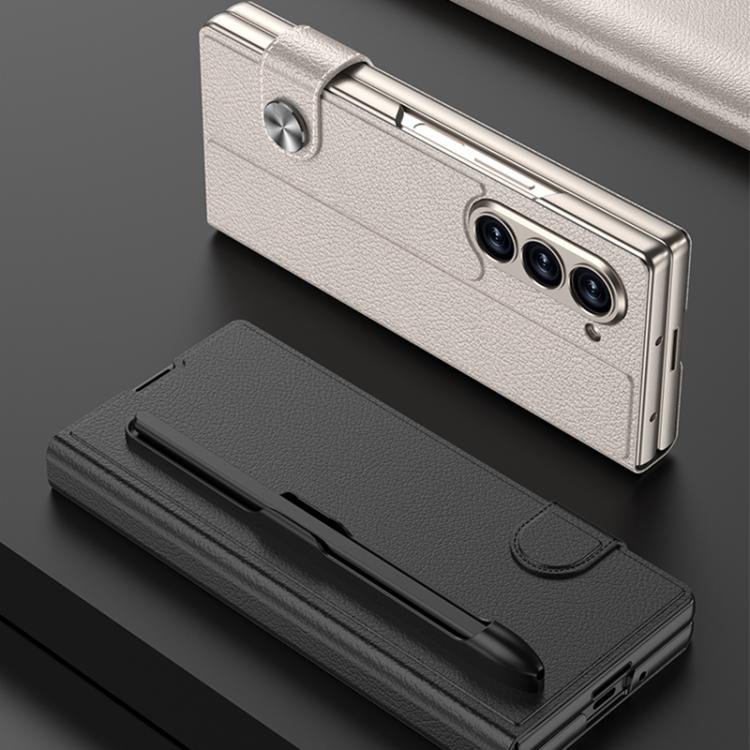 For Samsung Galaxy Z Fold7 5G GKK Integrated Flip Leather Case with Pen Slotm, Stylus Not Included