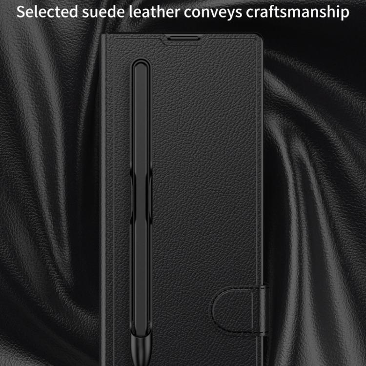 For Samsung Galaxy Z Fold7 5G GKK Integrated Flip Leather Case with Pen Slotm, Stylus Not Included