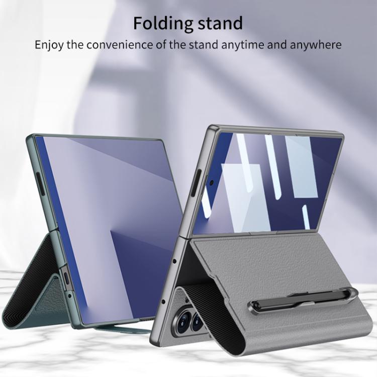 For Samsung Galaxy Z Fold7 5G GKK Integrated Flip Leather Case with Pen Slotm, Stylus Not Included