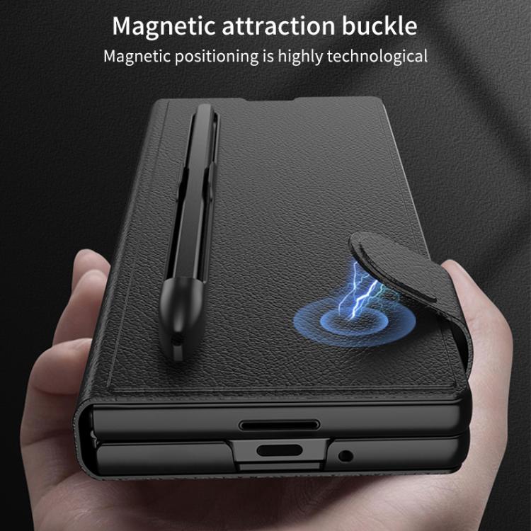 For Samsung Galaxy Z Fold7 5G GKK Integrated Flip Leather Case with Pen Slotm, Stylus Not Included