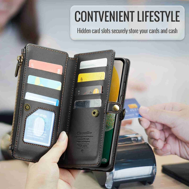 For Samsung Galaxy A13 5G / 4G CaseMe C36 Card Slots Zipper Wallet RFID Anti-theft Leather Phone Case