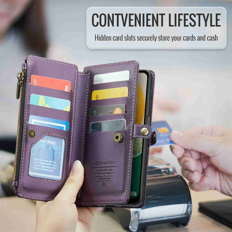 For Samsung Galaxy A13 5G / 4G CaseMe C36 Card Slots Zipper Wallet RFID Anti-theft Leather Phone Case