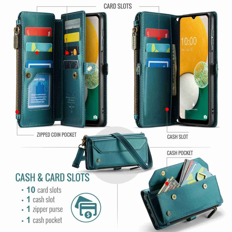 For Samsung Galaxy A13 5G / 4G CaseMe C36 Card Slots Zipper Wallet RFID Anti-theft Leather Phone Case