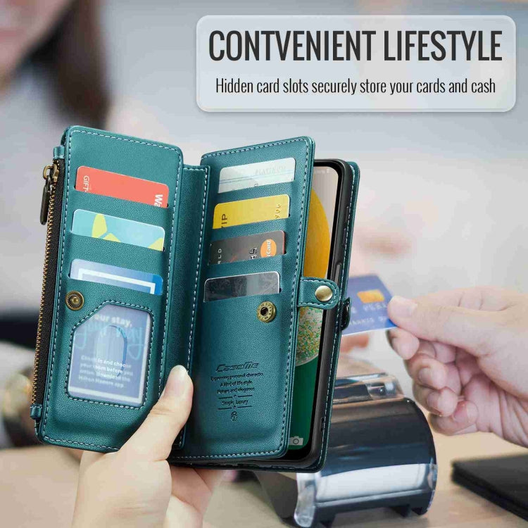 For Samsung Galaxy A13 5G / 4G CaseMe C36 Card Slots Zipper Wallet RFID Anti-theft Leather Phone Case