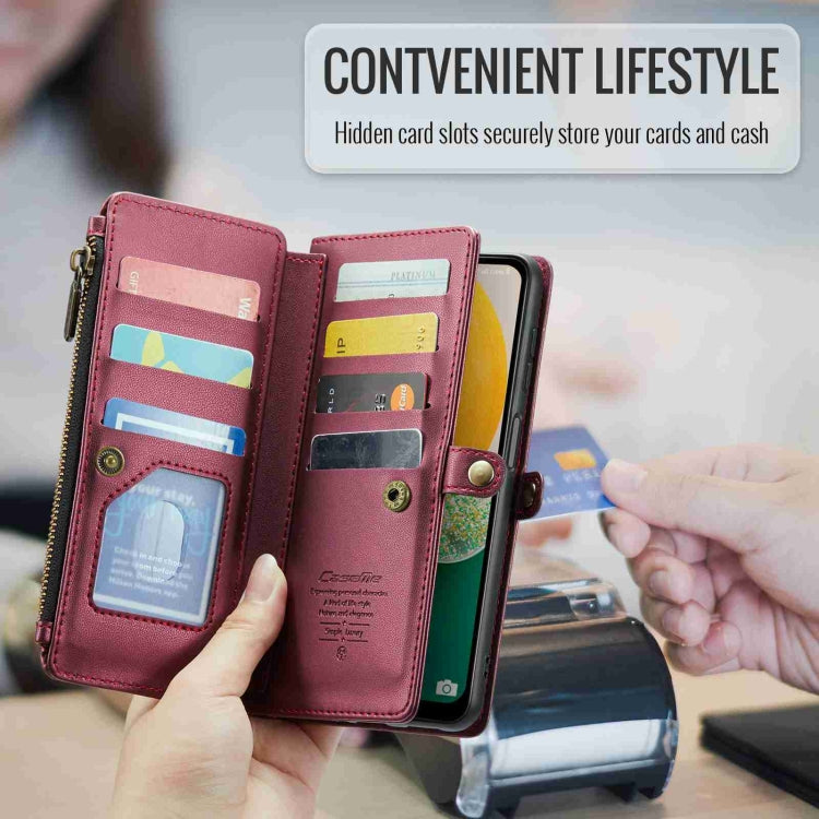 For Samsung Galaxy A13 5G / 4G CaseMe C36 Card Slots Zipper Wallet RFID Anti-theft Leather Phone Case