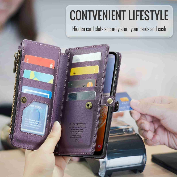 For Samsung Galaxy A14 5G / 4G CaseMe C36 Card Slots Zipper Wallet RFID Anti-theft Leather Phone Case