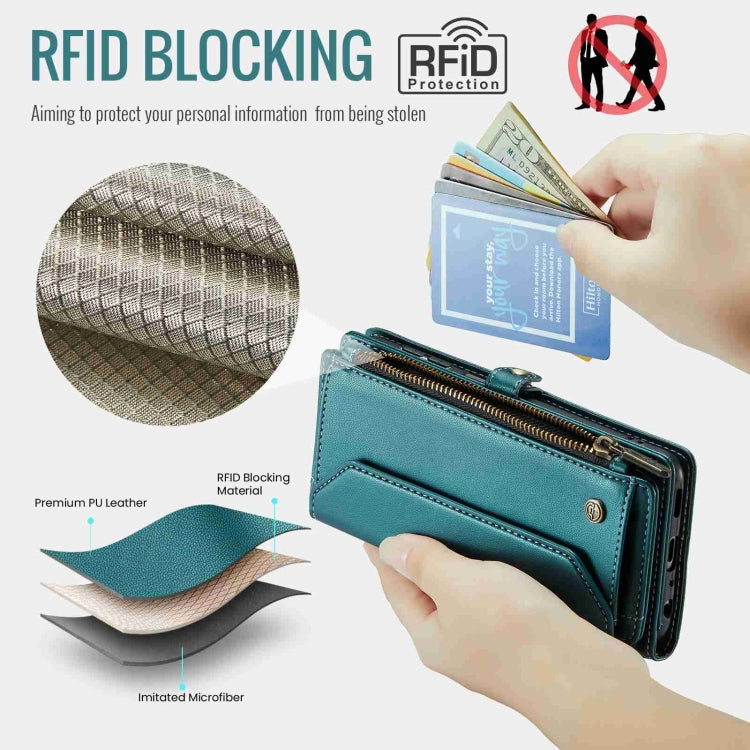 For Samsung Galaxy A14 5G / 4G CaseMe C36 Card Slots Zipper Wallet RFID Anti-theft Leather Phone Case