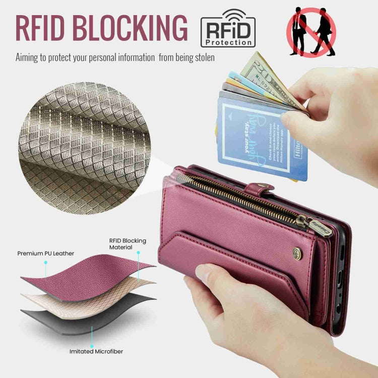 For Samsung Galaxy A14 5G / 4G CaseMe C36 Card Slots Zipper Wallet RFID Anti-theft Leather Phone Case