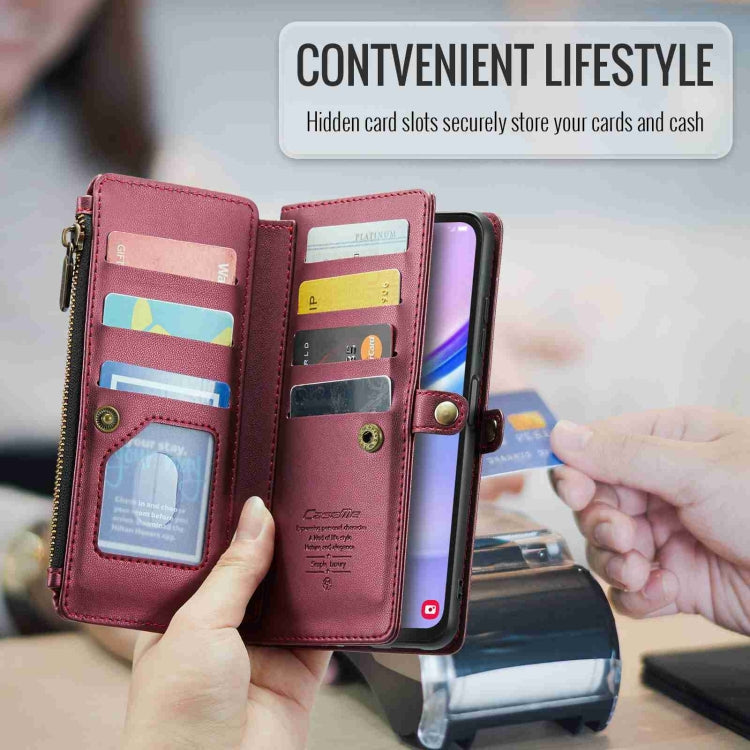 For Samsung Galaxy A15 CaseMe C36 Card Slots Zipper Wallet RFID Anti-theft Leather Phone Case
