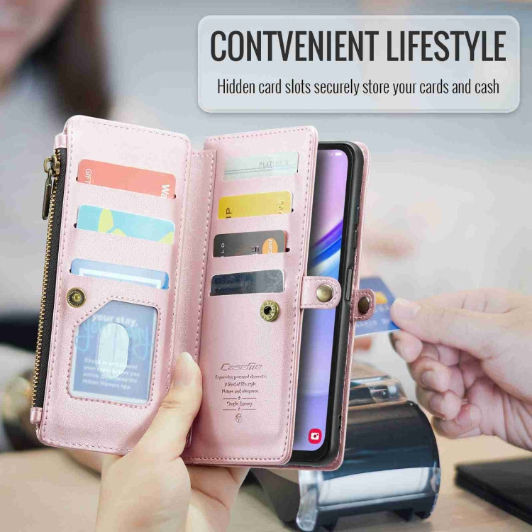 For Samsung Galaxy A15 CaseMe C36 Card Slots Zipper Wallet RFID Anti-theft Leather Phone Case