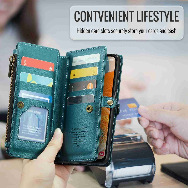 For Samsung Galaxy A23 CaseMe C36 Card Slots Zipper Wallet RFID Anti-theft Leather Phone Case