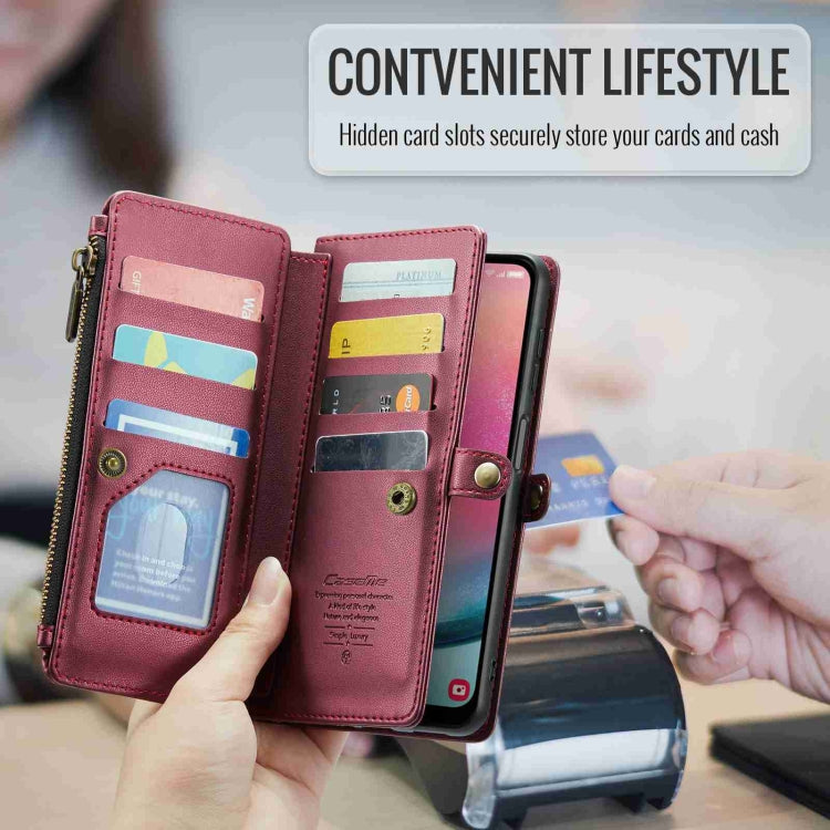 For Samsung Galaxy A24 CaseMe C36 Card Slots Zipper Wallet RFID Anti-theft Leather Phone Case