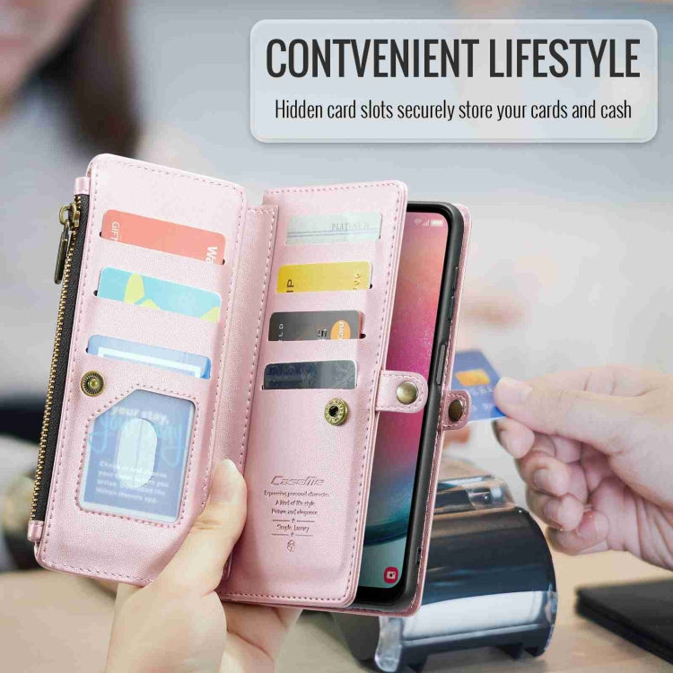 For Samsung Galaxy A24 CaseMe C36 Card Slots Zipper Wallet RFID Anti-theft Leather Phone Case