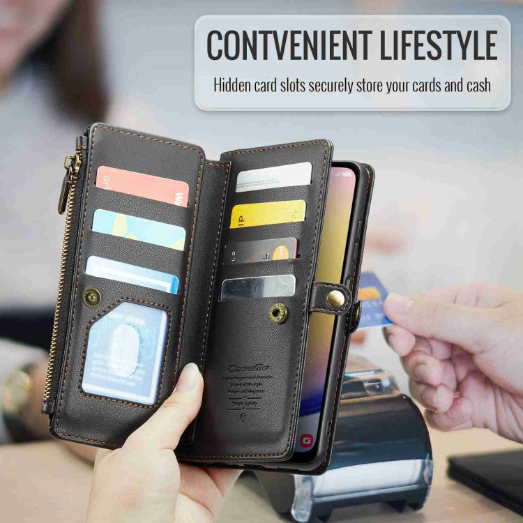 For Samsung Galaxy A25 CaseMe C36 Card Slots Zipper Wallet RFID Anti-theft Leather Phone Case