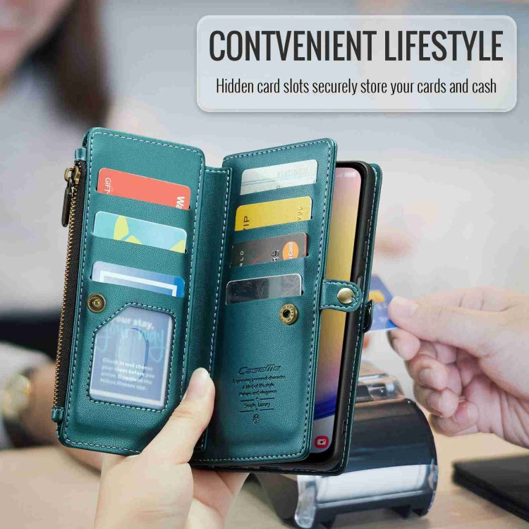 For Samsung Galaxy A25 CaseMe C36 Card Slots Zipper Wallet RFID Anti-theft Leather Phone Case