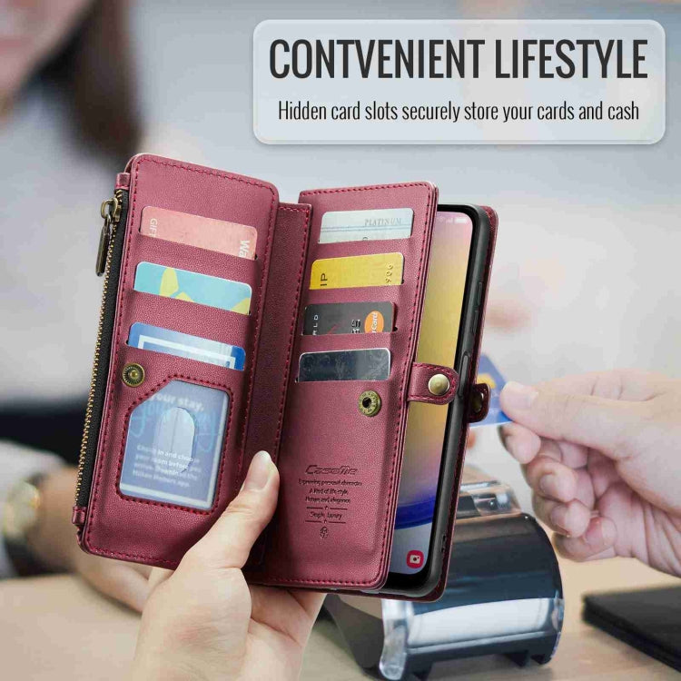 For Samsung Galaxy A25 CaseMe C36 Card Slots Zipper Wallet RFID Anti-theft Leather Phone Case