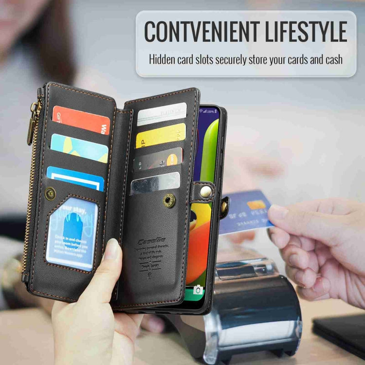 For Samsung Galaxy A30s / A50s / A50 CaseMe C36 Card Slots Zipper Wallet RFID Anti-theft Leather Phone Case