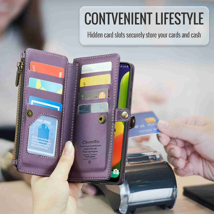 For Samsung Galaxy A30s / A50s / A50 CaseMe C36 Card Slots Zipper Wallet RFID Anti-theft Leather Phone Case