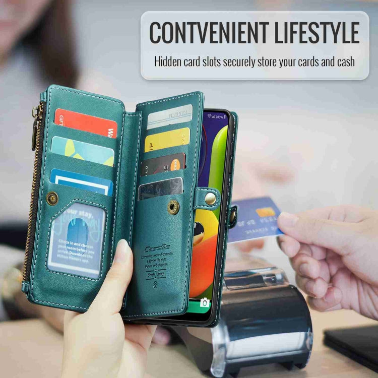 For Samsung Galaxy A30s / A50s / A50 CaseMe C36 Card Slots Zipper Wallet RFID Anti-theft Leather Phone Case