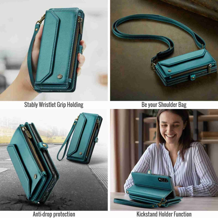 For Samsung Galaxy A30s / A50s / A50 CaseMe C36 Card Slots Zipper Wallet RFID Anti-theft Leather Phone Case