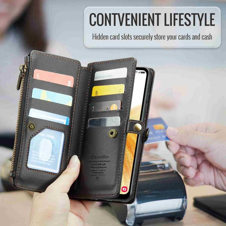 For Samsung Galaxy A33 5G CaseMe C36 Card Slots Zipper Wallet RFID Anti-theft Leather Phone Case