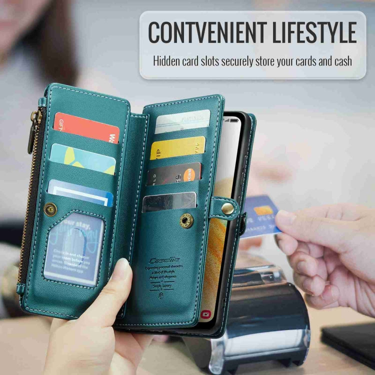 For Samsung Galaxy A33 5G CaseMe C36 Card Slots Zipper Wallet RFID Anti-theft Leather Phone Case
