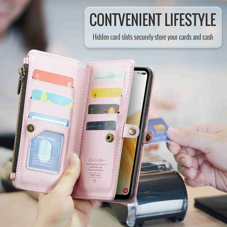 For Samsung Galaxy A33 5G CaseMe C36 Card Slots Zipper Wallet RFID Anti-theft Leather Phone Case