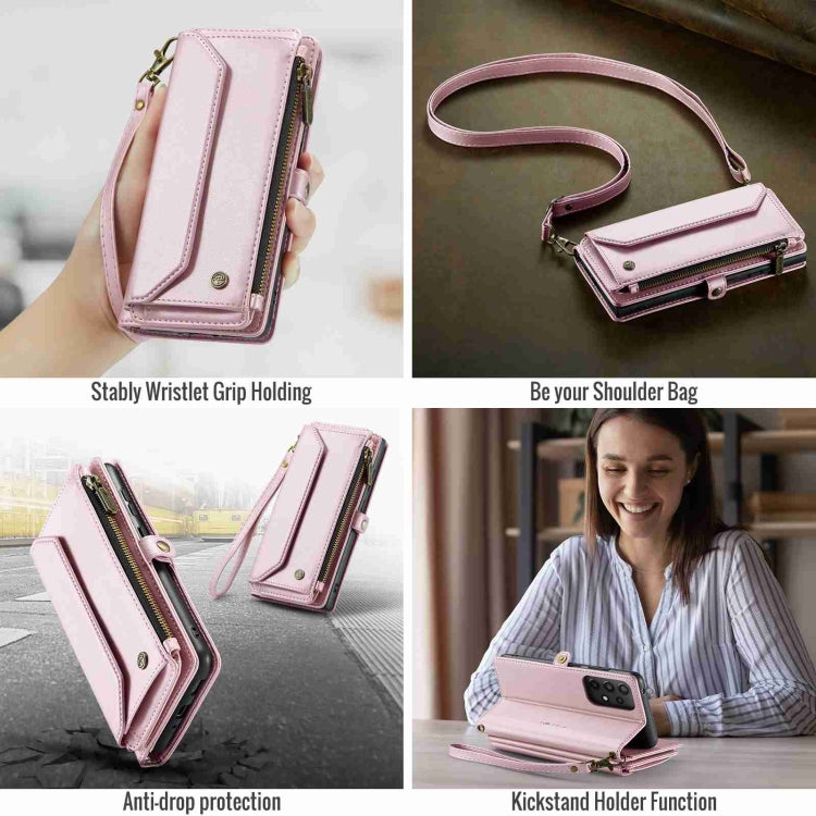 For Samsung Galaxy A33 5G CaseMe C36 Card Slots Zipper Wallet RFID Anti-theft Leather Phone Case