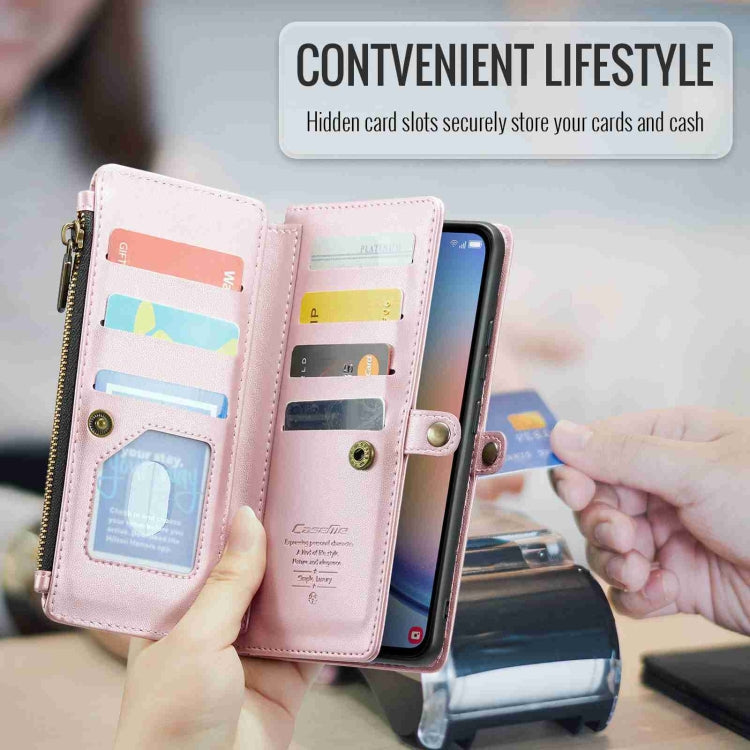 For Samsung Galaxy A34 5G CaseMe C36 Card Slots Zipper Wallet RFID Anti-theft Leather Phone Case