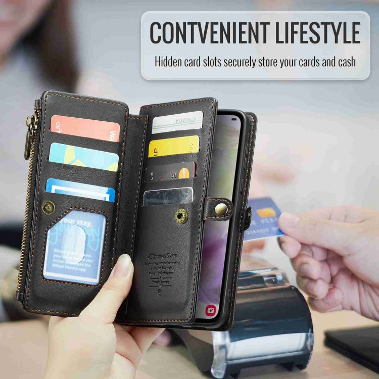 For Samsung Galaxy A35 5G CaseMe C36 Card Slots Zipper Wallet RFID Anti-theft Leather Phone Case