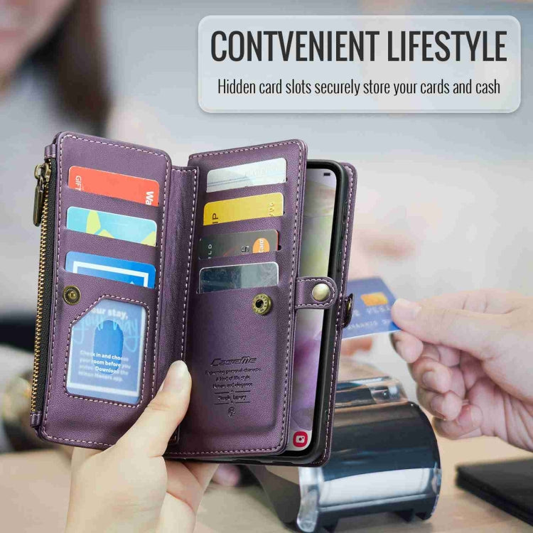 For Samsung Galaxy A35 5G CaseMe C36 Card Slots Zipper Wallet RFID Anti-theft Leather Phone Case