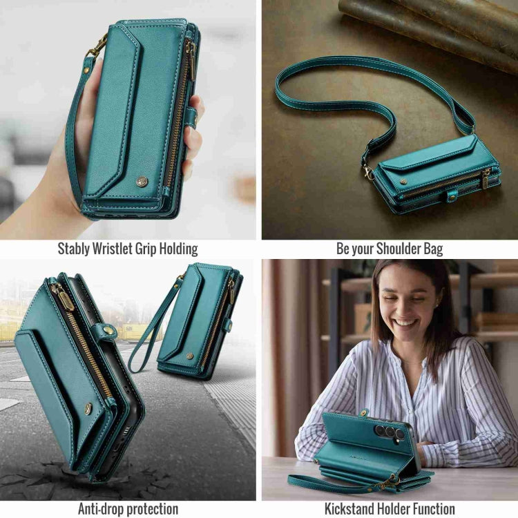For Samsung Galaxy A35 5G CaseMe C36 Card Slots Zipper Wallet RFID Anti-theft Leather Phone Case