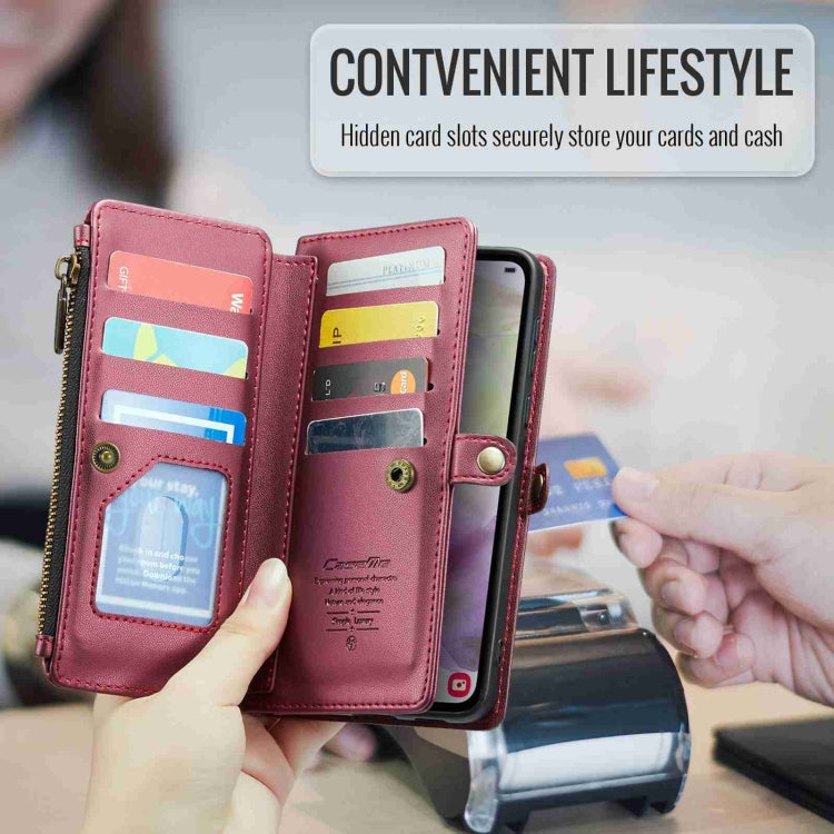 For Samsung Galaxy A35 5G CaseMe C36 Card Slots Zipper Wallet RFID Anti-theft Leather Phone Case