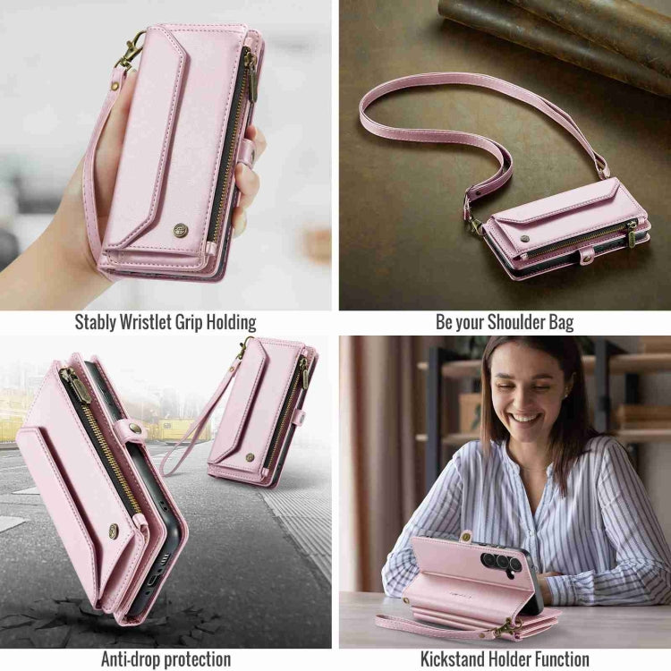 For Samsung Galaxy A35 5G CaseMe C36 Card Slots Zipper Wallet RFID Anti-theft Leather Phone Case