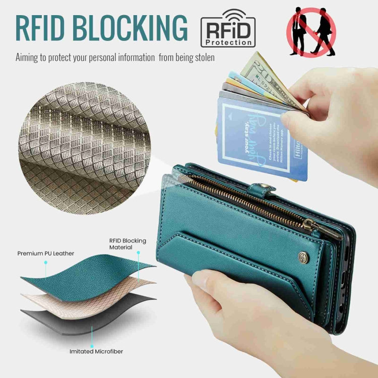 For Samsung Galaxy A52 / A52s 5G CaseMe C36 Card Slots Zipper Wallet RFID Anti-theft Leather Phone Case