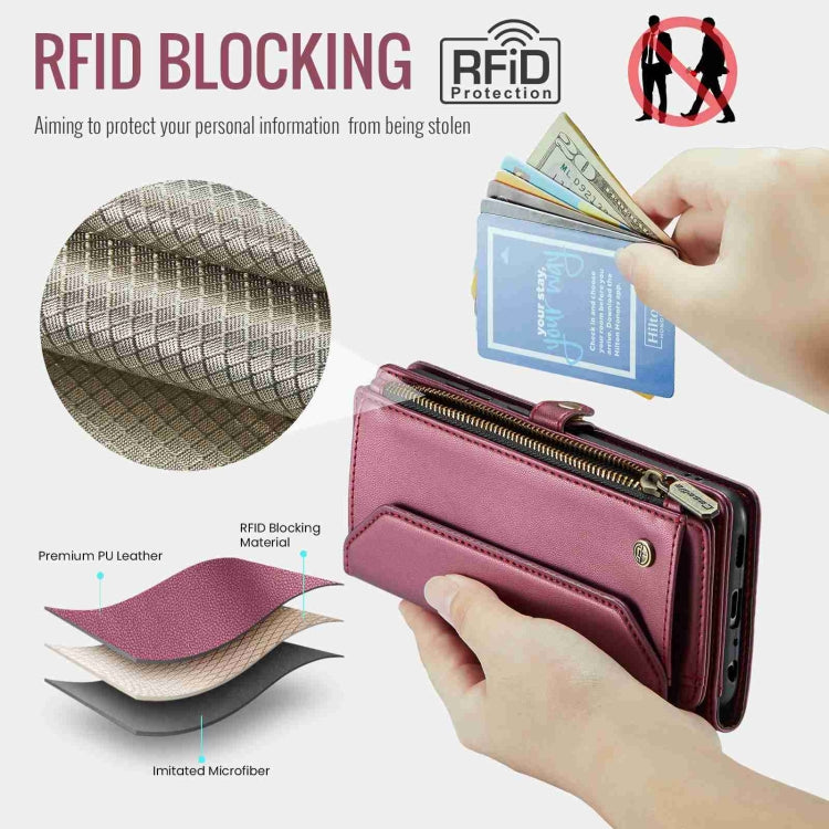 For Samsung Galaxy A52 / A52s 5G CaseMe C36 Card Slots Zipper Wallet RFID Anti-theft Leather Phone Case