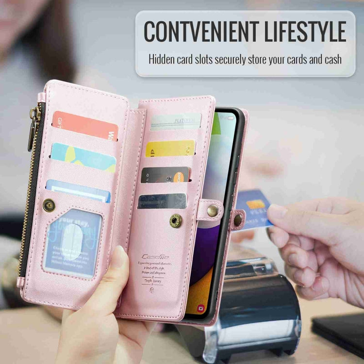 For Samsung Galaxy A52 / A52s 5G CaseMe C36 Card Slots Zipper Wallet RFID Anti-theft Leather Phone Case