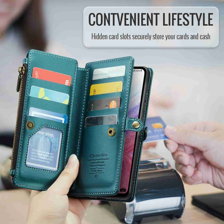 For Samsung Galaxy A53 5G CaseMe C36 Card Slots Zipper Wallet RFID Anti-theft Leather Phone Case