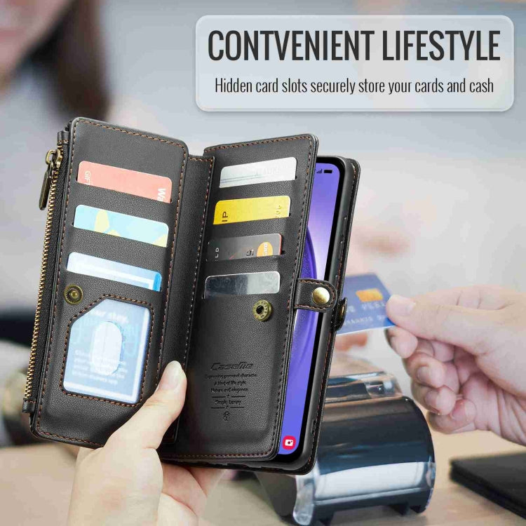 For Samsung Galaxy A54 5G CaseMe C36 Card Slots Zipper Wallet RFID Anti-theft Leather Phone Case