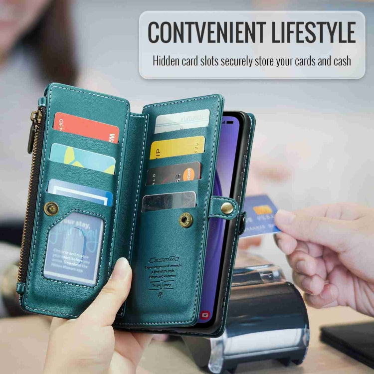 For Samsung Galaxy A54 5G CaseMe C36 Card Slots Zipper Wallet RFID Anti-theft Leather Phone Case