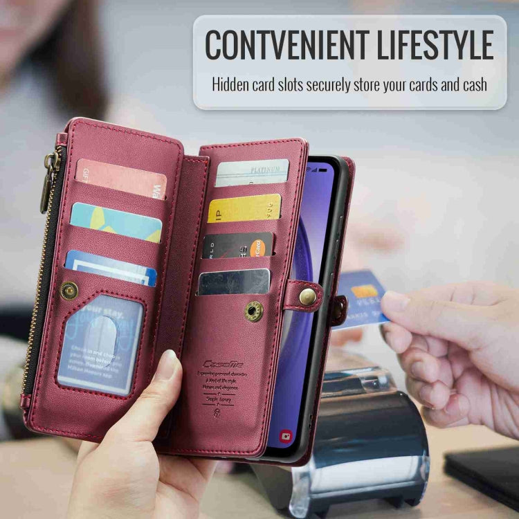 For Samsung Galaxy A54 5G CaseMe C36 Card Slots Zipper Wallet RFID Anti-theft Leather Phone Case