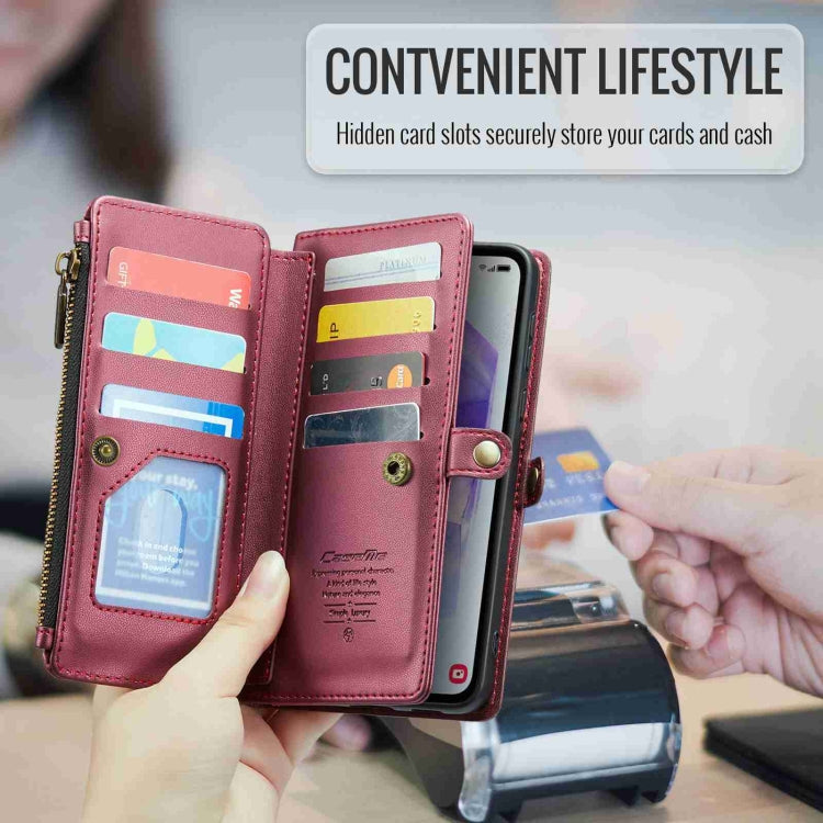 For Samsung Galaxy A55 5G CaseMe C36 Card Slots Zipper Wallet RFID Anti-theft Leather Phone Case
