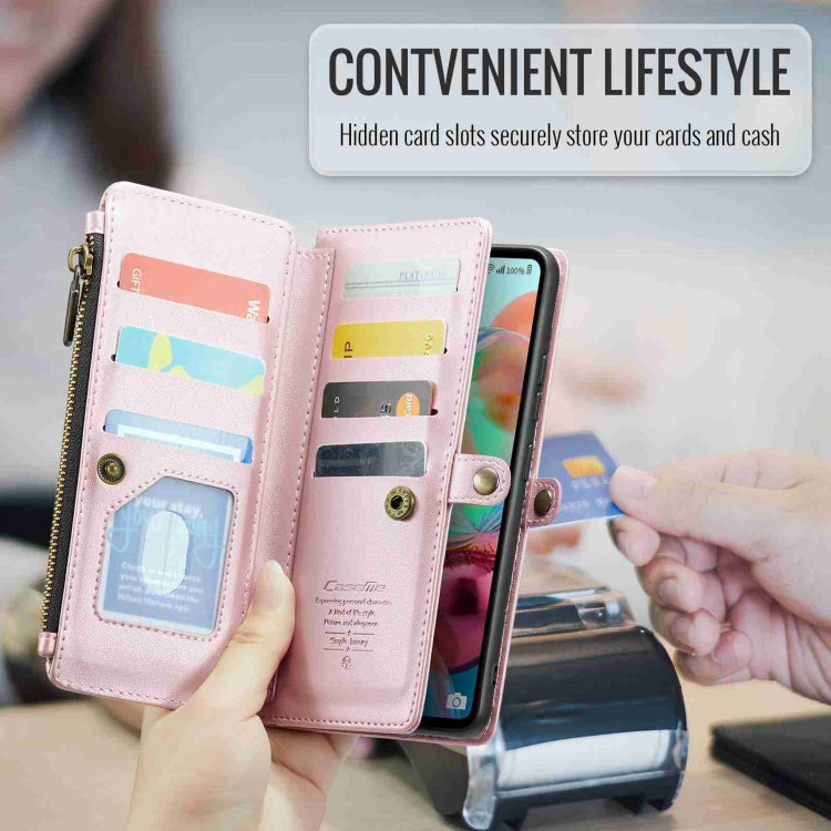 For Samsung Galaxy A71 4G CaseMe C36 Card Slots Zipper Wallet RFID Anti-theft Leather Phone Case