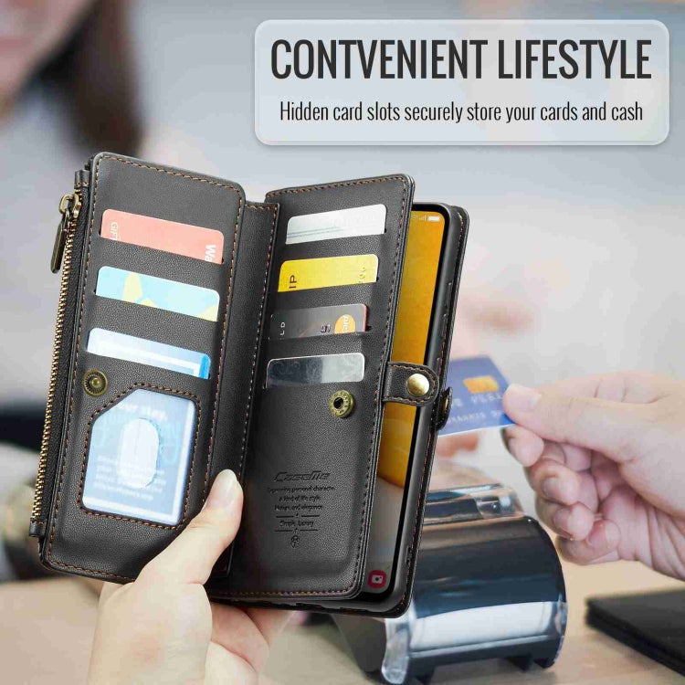 For Samsung Galaxy A72 CaseMe C36 Card Slots Zipper Wallet RFID Anti-theft Leather Phone Case